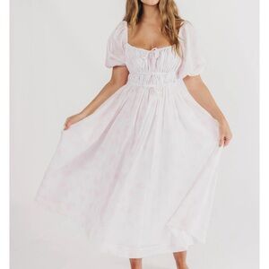 Worth Collective Edda Coastal Midi Dress in Pink